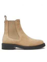 Boss Sztyblety Vanity ChBootie SD 50513082 Beżowy. Brązowe botki Boss, bez wzorów, ze skóry, bez obcasa, na płaskiej podeszwie, bez zapięcia. Za 519.99 zł.
