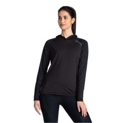 Bluza fitness damska Kilpi AILEEN-W. Czarne bluzy Kilpi, s, bez wzorów, z materiału, sportowe, bez ramiączek, z kapturem. Za 163.85 zł.