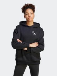 Adidas Bluza IJ8740 Czarny Loose Fit. Czarne bluzy bez kaptura adidas, s, bez wzorów, z bawełny, bez kaptura, na fitness i siłownię. Za 329.99 zł.