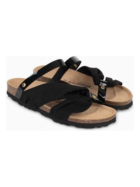 BACKSUN Klapki "Faripa" w kolorze czarnym rozmiar: 41. Czarne klapki Backsun, bez wzorów, klasyczne, z otwartym noskiem, bez obcasa, bez zapięcia. Za 131.74 zł.