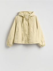 Kurtka z kapturem - jasnożółty. Żółte kurtki Reserved, l, bez wzorów, z tkaniny, z kapturem. Za 179.99 zł.