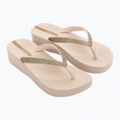Japonki damskie Ipanema Mesh Chic Plat. Brązowe japonki Ipanema, bez wzorów, z gumy, eleganckie. Za 94.99 zł.