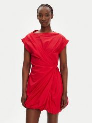 PINKO Sukienka koktajlowa Elliot 105215 A2LD Czerwony Regular Fit. Czerwone sukienki Pinko, l, bez wzorów, z bawełny, wizytowe, bez kołnierzyka, bez ramiączek. Za 1,379.00 zł.