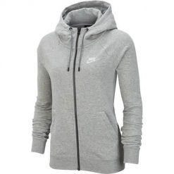 Bluza sportowa damska Nike Wmns Essential FZ Fleece. Szare bluzy z kapturem Nike, bez wzorów, z kapturem. Za 387.00 zł.