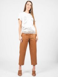 Pinko T-shirt "Rex" | 1C10BP 8359 | Rex | Kobieta | Biały. Białe t-shirty Pinko, xs, z aplikacjami, z acetatu, bez kołnierzyka, bez ramiączek. W wyprzedaży za 189.00 zł.