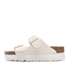 Klapki damskie Birkenstock Arizona Flex. Brązowe klapki Birkenstock, bez wzorów, z materiału, bez obcasa, bez zapięcia. Za 332.10 zł.