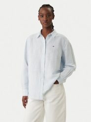 Tommy Jeans Koszula DW0DW22209 Błękitny Relaxed Fit. Niebieskie koszule Tommy Jeans, m, bez wzorów, z jeansu, bez kołnierzyka, bez ramiączek. Za 409.99 zł.