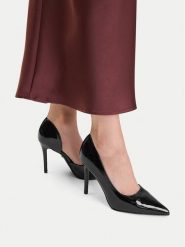 DeeZee Szpilki CEO-WSS21798-01 Czarny. Czarne szpilki DeeZee, bez wzorów, ze skóry, bez obcasa, na szpilce, bez zapięcia. Za 139.99 zł.