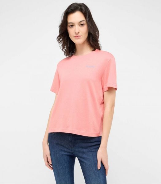 Damski T-Shirt Mustang Style Floris Peach Blossom 1016145 8143. Pomarańczowe t-shirty Mustang, xl, bez wzorów, bez kołnierzyka, bez ramiączek. Za 79.99 zł.