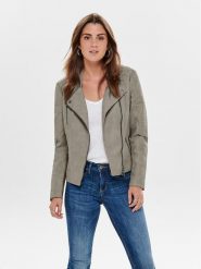 ONLY Kurtka z imitacji skóry Ava 15102997 Szary Regular Fit. Szare kurtki ONLY, bez wzorów, ze skóry, bez kaptura. Za 199.99 zł.