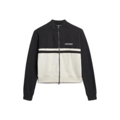 Damska bluza dresowa zapinana na zamek Superdry Athletic Essentials. Czarne bluzy Superdry, m, bez wzorów, z dresówki, klasyczne, bez ramiączek, bez kaptura. Za 281.95 zł.