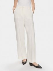 Weekend Max Mara Spodnie materiałowe Malizia 2415131022 Biały Relaxed Fit. Białe spodnie materiałowe Weekend Max Mara, bez wzorów, ze lnu. Za 1,119.00 zł.