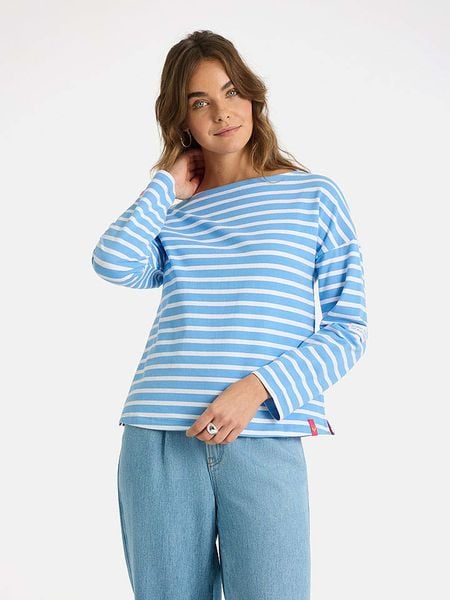 LIEBLINGSSTÜCK Bluza "Stine" w kolorze błękitno-białym rozmiar: M. Białe bluzy LIEBLINGSSTÜCK, m, bez wzorów, bez kaptura. Za 166.10 zł.
