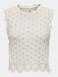 ONLY Bluzka Luna 15291602 Écru Regular Fit. Bluzki ONLY, xl, bez wzorów, z syntetyku, bez kołnierzyka, bez ramiączek. Za 59.99 zł.