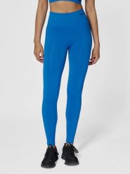 Damskie legginsy bezszwowe z wysokim stanem Hummel Tif. Niebieskie legginsy Hummel, bez wzorów, z materiału. Za 168.00 zł.