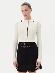 Bruuns Bazaar Sweter Johania BBW3653 Biały Slim Fit. Białe swetry Bruuns Bazaar, l, bez wzorów, z wiskozy, bez ramiączek. Za 359.99 zł.