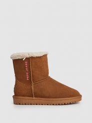 Pepe Jeans FOOTWEAR Skórzane botki zimowe "Diss Fresh" w kolorze jasnobrązowym rozmiar: 38. Brązowe botki Pepe Jeans FOOTWEAR, bez wzorów, z jeansu, bez obcasa, bez zapięcia. Za 190.97 zł.