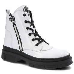 Białe Botki Nessi Damskie Modne Buty Jesienne. Białe botki Nessi, bez wzorów, ze skóry, eleganckie, bez obcasa, bez zapięcia. Za 309.00 zł.