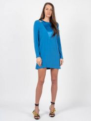 Patrizia Pepe Sukienka | 8A0691/AD83 | Kobieta | Niebieski. Niebieskie sukienki Patrizia Pepe, na co dzień, bez wzorów, z elastanu, bez kołnierzyka, moda ciążowa, bez ramiączek, mini, proste. W wyprzedaży za 379.00 zł.