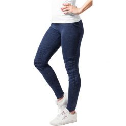 Damskie klasyczne legginsy dżinsowe gt. Niebieskie legginsy Urban Classics, bez wzorów, z denimu, klasyczne. Za 183.50 zł.