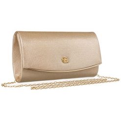 Kopertówka damska Rovicky R-XS024 złota. Żółte kopertówki ROVICKY, bez wzorów, z syntetyku, eleganckie, bez dodatków. Za 59.99 zł.