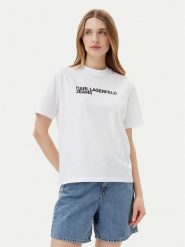 KARL LAGERFELD T-Shirt A1W17005 Biały Relaxed Fit. Białe t-shirty KARL LAGERFELD, m, bez wzorów, z bawełny, bez kołnierzyka, bez ramiączek. Za 169.99 zł.