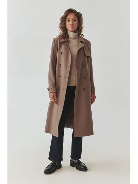 TATUUM Wełniany płaszcz w kolorze brązowym rozmiar: 42. Brązowe płaszcze Tatuum, bez wzorów, z tkaniny, bez kaptura. Za 988.35 zł.