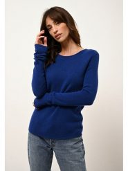 Just Cashmere Kaszmirowy sweter "Joyce" w kolorze niebieskim rozmiar: M. Niebieskie swetry Just Cashmere, m, bez wzorów, z kaszmiru, bez ramiączek. Za 633.92 zł.