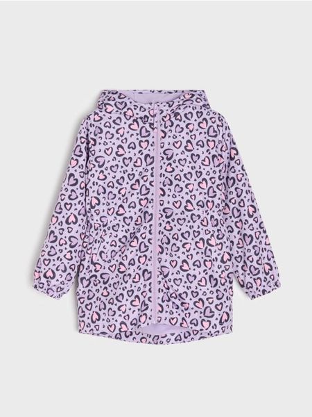 Parka z kapturem ze wzorem - fioletowy. Fioletowe płaszcze Sinsay, l, bez wzorów, z kapturem. Za 35.99 zł.