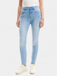 Desigual Jeansy Delaware 24SWDD26 Błękitny Slim Fit. Niebieskie jeansy Desigual, bez wzorów, z bawełny. Za 219.99 zł.