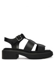 Calvin Klein Sandały Chunky Sandal Fisherm Lth HW0HW02904 Czarny. Czarne sandały Calvin Klein, bez wzorów, ze skóry, bez obcasa, na płaskiej podeszwie, bez zapięcia. Za 529.99 zł.