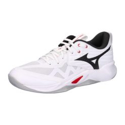Buty sportowe Mizuno Wave Momentum Pro 320g. Białe buty treningowe Mizuno, bez wzorów, z materiału, bez zapięcia, do siatkówki, mizuno wave. Za 319.99 zł.