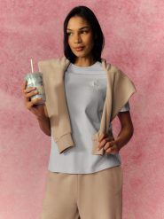 4F T-shirt relaxed z nadrukiem damski - niebieski XL. Niebieskie t-shirty 4f, xl, bez wzorów, z bawełny, bez kołnierzyka, bez ramiączek. Za 69.99 zł.