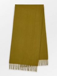 Becksöndergaard Wełniany szal w kolorze oliwkowym - 220 x 50 cm rozmiar: onesize. Zielone szaliki i kominy Becksöndergaard, bez wzorów, z materiału. Za 173.99 zł.