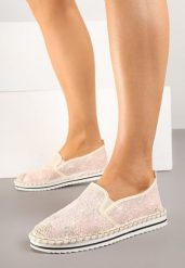 Różowe Espadryle Ozdobione Plecionką Erelitia. Czerwone espadryle Born2be, bez wzorów, z jeansu, bez obcasa. W wyprzedaży za 67.99 zł.