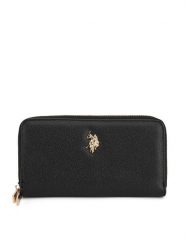 U.S. Polo Assn. Portfel BIUXT8382WVP Czarny. Czarne portfele U.S. Polo Assn., bez wzorów, z tworzywa sztucznego. Za 159.99 zł.