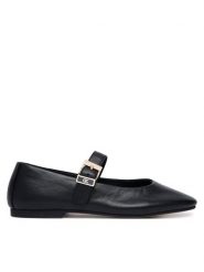 Tommy Hilfiger Baleriny Buckle Leather Ballerina FW0FW09684 Czarny. Czarne baleriny Tommy Hilfiger, bez wzorów, ze skóry, bez obcasa, bez zapięcia. Za 529.99 zł.