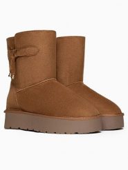 Blackfield Botki zimowe "Opinaca" w kolorze jasnobrązowym rozmiar: 37. Brązowe botki Blackfield, bez wzorów, bez obcasa, na platformie, bez zapięcia. Za 161.34 zł.