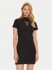 Guess Sukienka codzienna V4YK02 KCDH1 Czarny Regular Fit. Czarne sukienki Guess, na co dzień, l, z aplikacjami, z bawełny, bez kołnierzyka, bez ramiączek, proste. Za 269.99 zł.