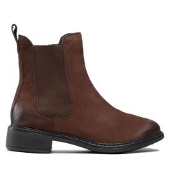 Botki Josef Seibel. Brązowe botki Josef Seibel, bez wzorów, bez obcasa, na płaskiej podeszwie, bez zapięcia. Za 399.99 zł.
