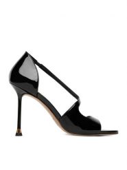 Eva Minge Sandały EO-VIOLETA-LT1735-2 Czarny. Czarne sandały Eva Minge, bez wzorów, ze skóry, bez obcasa, na szpilce, bez zapięcia. Za 429.99 zł.