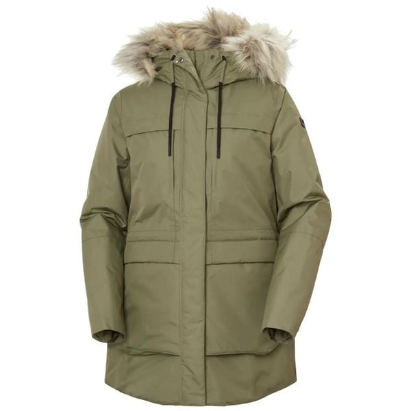 Parka dla kobiet Helly Hansen Coastal. Zielone płaszcze Helly Hansen, na zimę, xl, z aplikacjami, z futra, sportowe, bez kaptura. Za 904.50 zł.