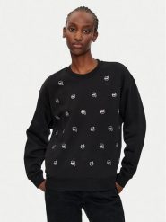 KARL LAGERFELD Bluza 246W1800 Czarny Regular Fit. Czarne bluzy KARL LAGERFELD, xs, bez wzorów, z bawełny, bez kaptura. Za 479.99 zł.