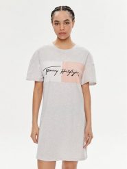 Tommy Hilfiger Sukienka codzienna UW0UW04969 Szary Relaxed Fit. Szare sukienki Tommy Hilfiger, na co dzień, m, bez wzorów, z bawełny, bez kołnierzyka, bez ramiączek, proste. Za 289.99 zł.