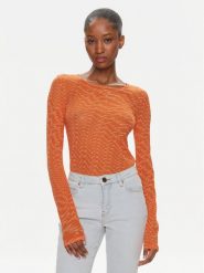 Pinko Bluzka Berlino 100639 A1A0 Pomarańczowy Regular Fit. Brązowe bluzki Pinko, s, bez wzorów, z syntetyku, bez kołnierzyka, bez ramiączek. Za 409.99 zł.