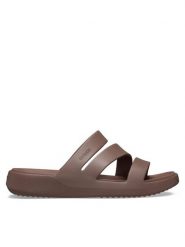 Crocs Klapki Getaway Strappy 209587 Brązowy. Brązowe klapki Crocs, bez wzorów, z tworzywa sztucznego, bez obcasa, bez zapięcia. Za 159.99 zł.