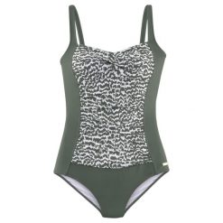 Strój kąpielowy Sansa. Zielone stroje jednoczęściowe LASCANA, bez wzorów, z elastanu, sportowe. Za 381.00 zł.