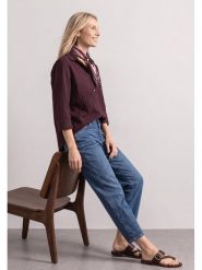 Street One Koszula w kolorze bordowym rozmiar: 44. Czerwone koszule Street One, bez wzorów, z bawełny, street, bez kołnierzyka, bez ramiączek. Za 169.95 zł.