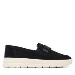 Półbuty Caprice. Czarne półbuty wsuwane Caprice, bez wzorów, bez obcasa, na płaskiej podeszwie. Za 399.99 zł.