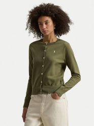 Polo Ralph Lauren Kardigan 211971871501 Khaki Slim Fit. Brązowe swetry Polo Ralph Lauren, m, bez wzorów, z bawełny, bez ramiączek. Za 859.99 zł.